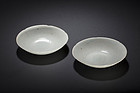 Pair of Southern Song dynasty Hutian qingbai floral bowls perfect cond