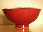 Chinese Yongzheng period 18C copper red glazed bowl