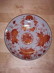 Large Guangxu mark and period iron red birthday dish