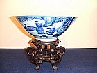 Large Kangxi period (AD1662 - 1722) blue and white bowl
