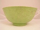 Kangxi marked Guangxu period lime green dragon bowl