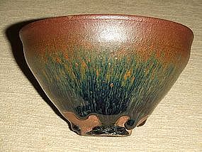 FINE SONG DYNASTY JIAN HARE'S FUR TEA BOWL, TEMMOKU