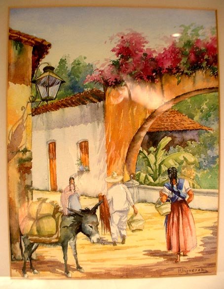 Latin American Watercolor Signed M. Figueras ?