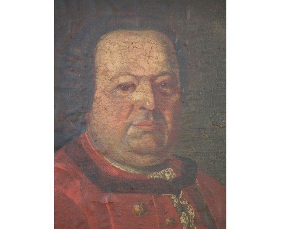 Antique Polish Saxon Officer Portrait 18th century Oil Painting