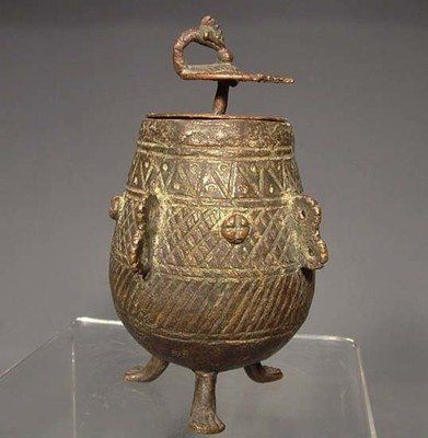 Antique Indian Bronze Jar 19th Century India