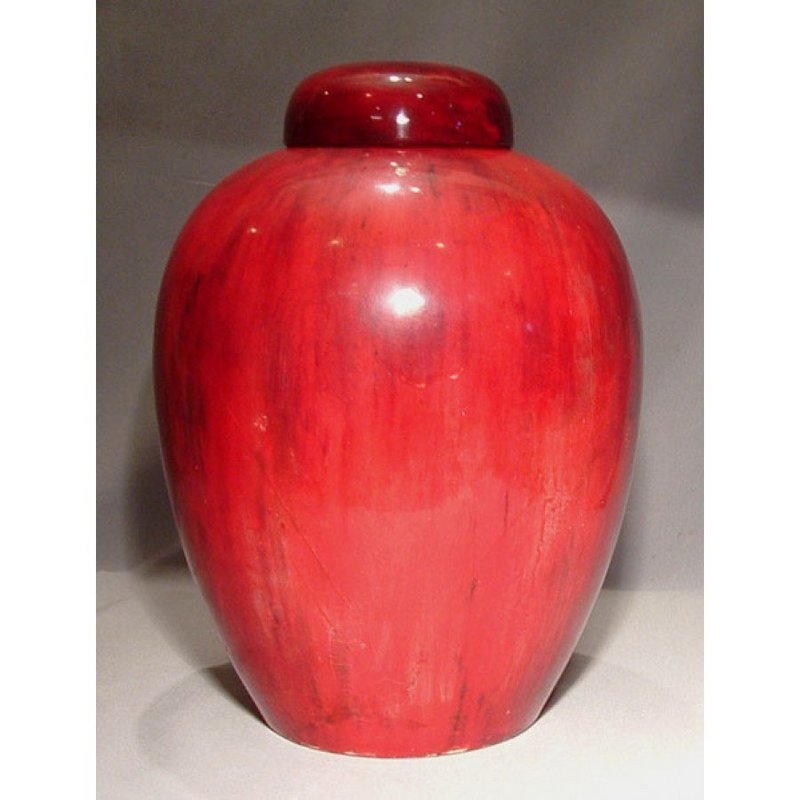 Large Antique William Moorcroft Flambé Ginger Jar Vase
