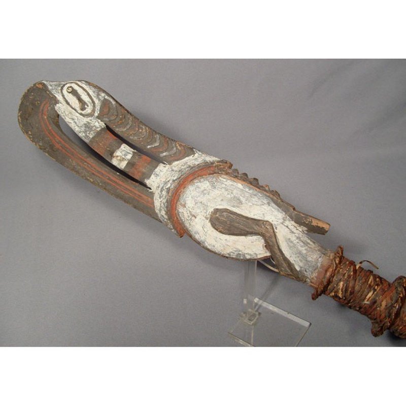 Antique Tribal Sculpture Papua New Guinea Sepik Oceanic Lime Container