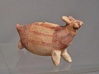Antique Pre-Columbian, Chancay Terracotta Effigy Lama Figure