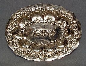 Antique Spanish Colonial Silver Oval Platter 18th C