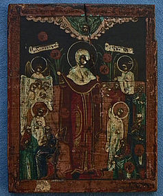 Antique Russian Orthodox icon Mother of God 18th c