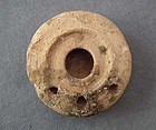 Ancient Imperial Roman Terracotta Oil Lamp with Three F