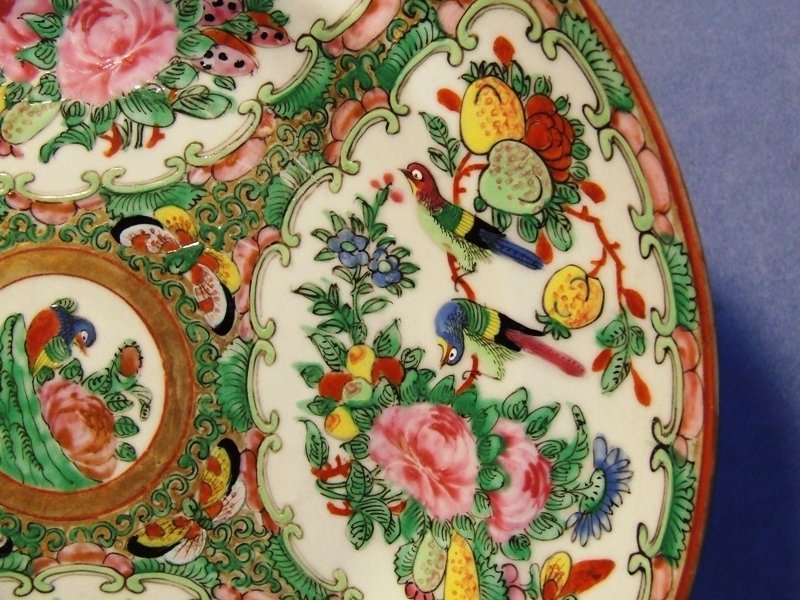 Antique Chinese Famille Rose Hand Painted Plate19th c