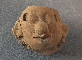 Antique Pre-Columbian Head Mask Maya 200 AD to 600 AD