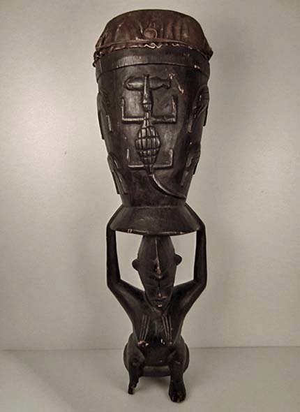 African Ceremonial Drum Pinge Senufo Ivory Coast Cote d'Ivoire