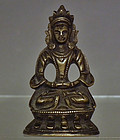 Antique 18th -19th century Sino Tibetan Small Bronze Figure of Guanyin