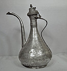 Antique 18/19th century Islamic Turkish Ottoman Tinned Copper Ewer