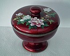 Antique Japanese Signed Ginbari Cloisonné Enamel Akasuke Footed Bowl