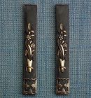 Pair Antique Japanese Kozuka To Samurai Sword Katana Wakizashi Tanto