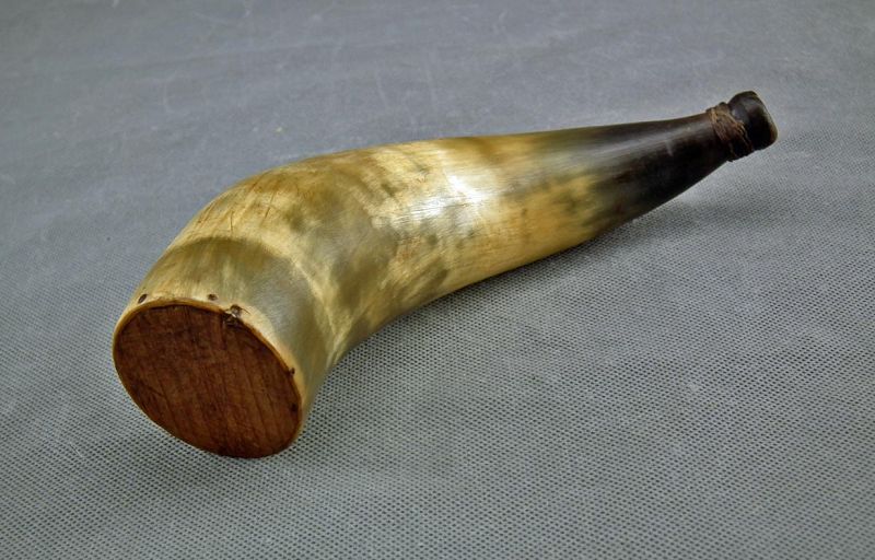 Antique 18th c American Revolutionary War Rifleman Gun Powder Horn