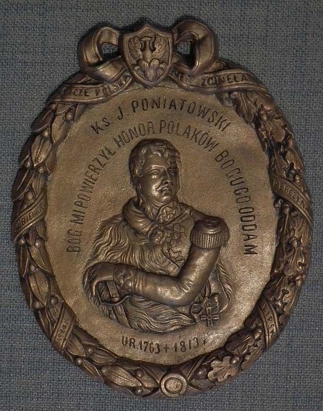 Antique Plaque Prince Jozef Poniatowski Commander Of Polish Napoleonic