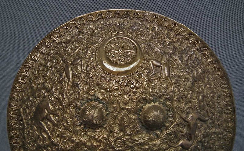 Antique 19th Century Indo Persian Brass Shield North-West India