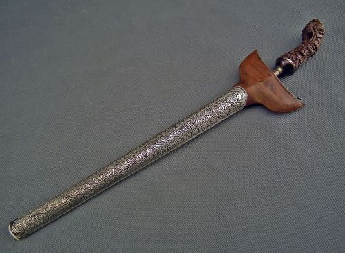Antique 18th C Indonesian Malay Islamic Sword Dagger Panjang Kris