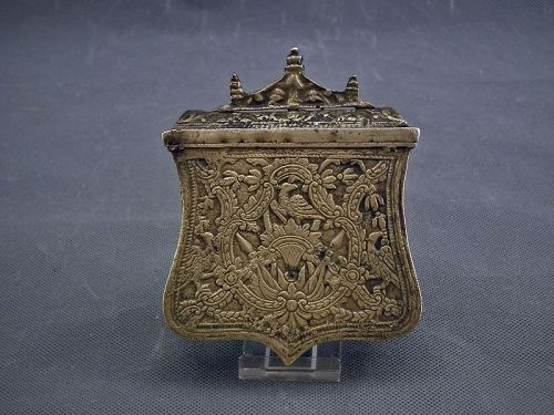 Antique Islamic Turkish Ottoman Balkan Brass Gunn Cartridge Pouch Pala