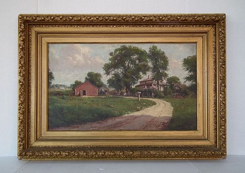 Antique American Oil Painting By Illinois Artist Lillian Hulsmann Date
