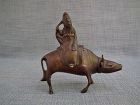 Antique Chinese Bronze Incense Burner Laozi and Buffalo 17th-18th C