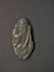 Antique Chinese Jade Pendant Immortal with Fish Qing Dynasty