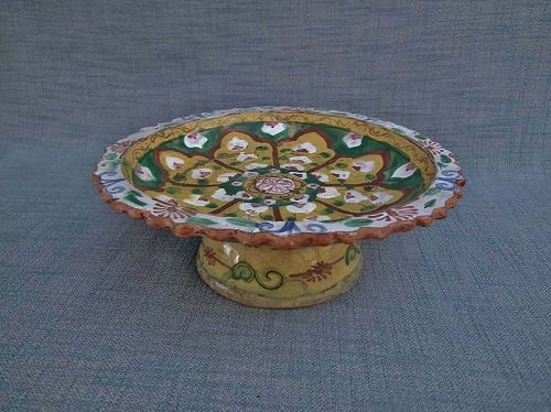 Antique Qing Dynasty Chinese Export Tazza Benjarong for Thai Market