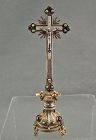 Antique Hungarian Transylvanian Jeweled Silver Crucifix Cross