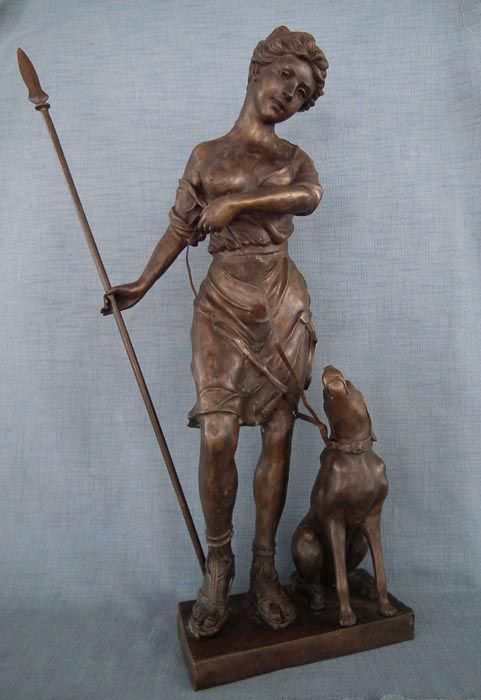 Bronze Sculpture Diana Roman Greek Goddess Of Hunt Hunters And Hunting