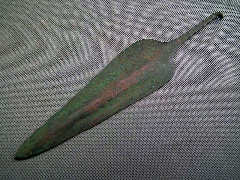 Ancient Greek Cypriot Bronze Dagger Or Spear Blade 2500-1600 B.C.