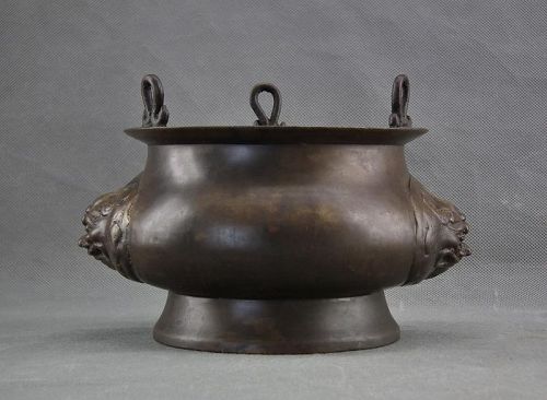Antique 18 Century Chinese Qing Dynasty Bronze Censer Incense Burner