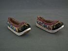 Antique Chinese, Qing Dynasty Pair Of Manchu Embroidered Shoes