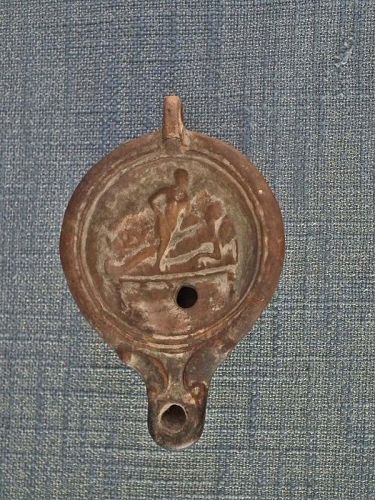 Ancient Roman Terracotta Erotic Oil Lamp 1st century A.D.