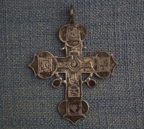 Antique 17th Century Russian Silver Pectoral Cross Telnik Крест тельни