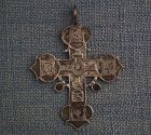 Antique 17th Century Russian Silver Pectoral Cross Telnik Крест тельни