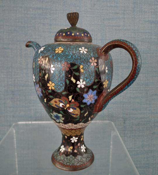 Antique Japanese Cloisonné Enamel Teapot Meiji Period