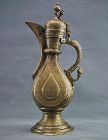 Antique Islamic Central Asian Brass Ewer Bukhara Samarkand