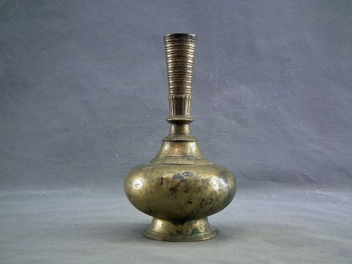 Antique Mughal Indian Bronze Wine Bottle 16th -17th Century India