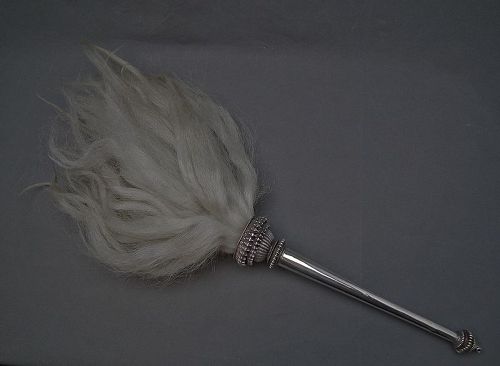 Antique Royal Indian Silver Fly Whisk Chauri Islamic Mughal India