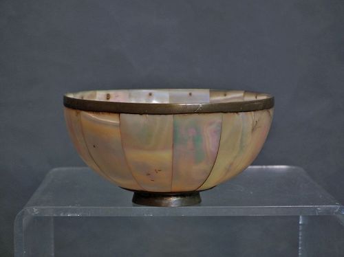 Antique Indo Portuguese Mother Of Pearl Indian Bowl Islamic Mughal