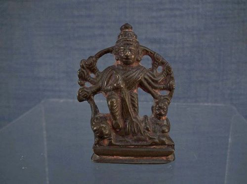 Antique Indian Bronze Hindu Goddess Durga 18th Century India