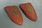 Antique Turkish Ottoman Islamic Embroidered Leather Shoes Mules