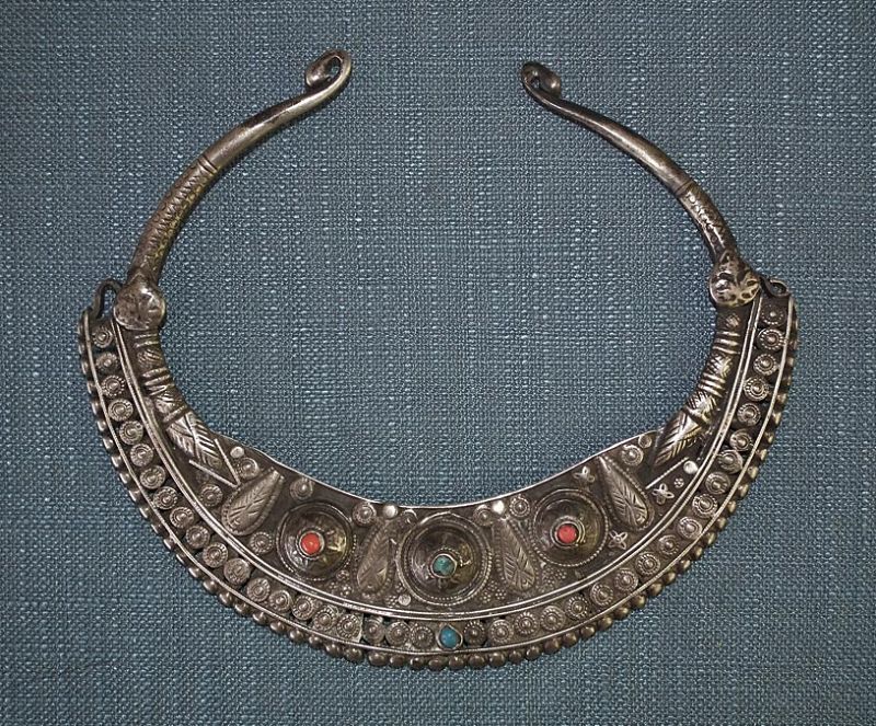 Antique Islamic Solid Silver Necklace Torque Afghanistan Kochi - Kuchi