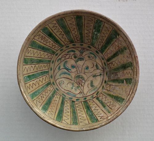 Antique Islamic Medieval Central Asia Bamiyan Sgraffito Ceramic Bowl