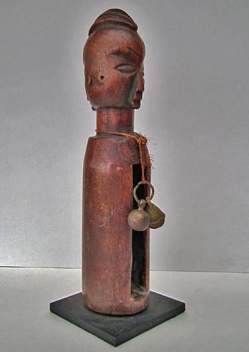 African Yaka Diviner Janus Slit Gong Drum Mukoku Ngoombu