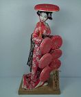 Huge Japanese Geisha Courtesan Doll Showa Period